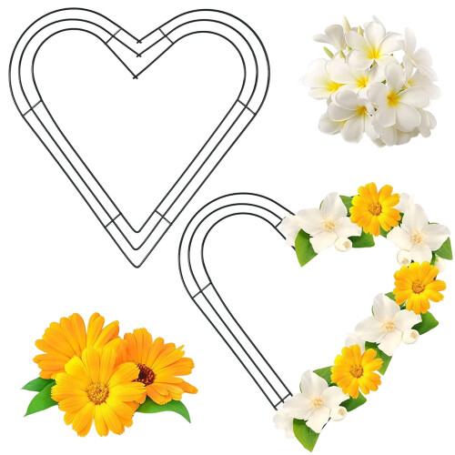 Heart-Shaped Metal Wreath Frame 7.8 in 1