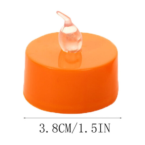Orange LED Tea Lights Halloween Decoration 12 Pack 2