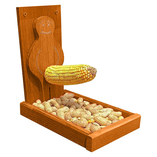 Wooden Squirrel and Bird Feeder with Tray 1