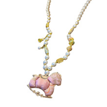 Delicate kralenketting met paardenbedel, geschikt voor