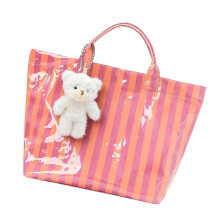 Modische gestreifte PVC-Tasche für Damen, karierte Tasche-Orange