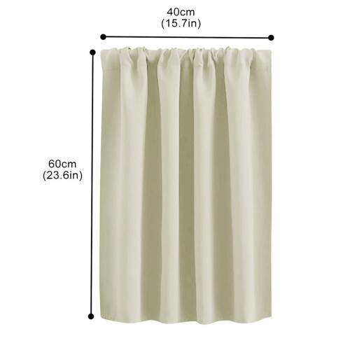 Blackout Short Curtain Polyester 60x40 inch Beige 2