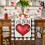 Valentine's Table Runner Heart Pattern Linen 13x47 in 4