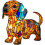 Gravhund LED natlampe i harpiks 2