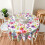 Floral Round Tablecloth 60 Inch Polyester 4
