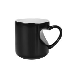 Lustige Kaffeetasse mit Farbwechsel und Henkel,-Glanzschwarz