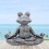 Meditating Frog Statue Resin Decor 1pc 5