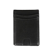 Genuine Leather Bifold Wallet With Quick Access Card-Black