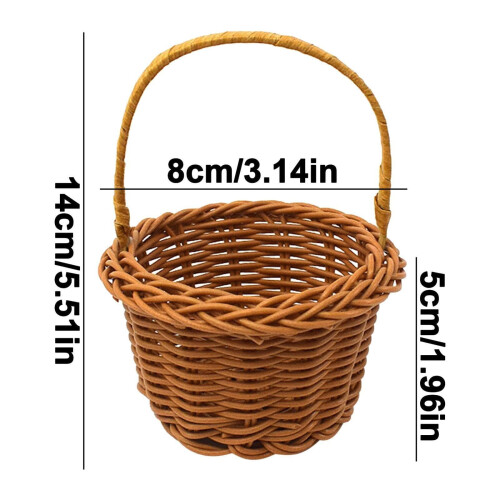 Mini Woven Flower Basket 8 x 5 cm White Plastic Wedding 2