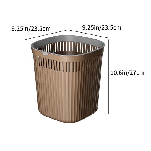 Slanke plastic prullenbak van 7,5 liter – wit, 27x23,5x23,5 cm 1