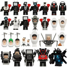 24PCS Toilet Skibidi Building Blocks Tv Monitor Cameradiy minifigures Kid Toy Fit Lego