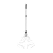 Râteau de jardin réglable et rétractable de 40 cm (16 pouces) en acier inoxydable