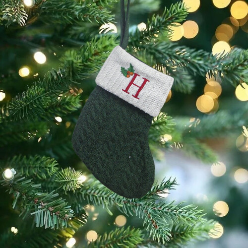 7" Knit Monogram Christmas Stocking