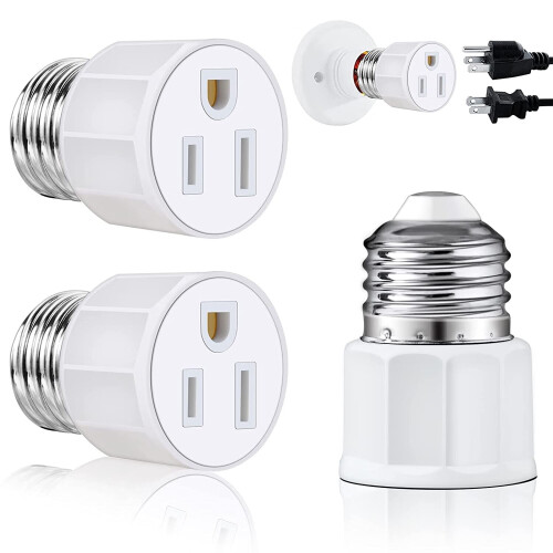 Lampenfassung auf Steckeradapter E26/E27, 2er-Pack