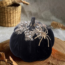 Flocked Pumpkin Ornament for Halloween & Thanksgiving