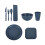 Portable Outdoor Tableware Set Blue 8 Pieces 1