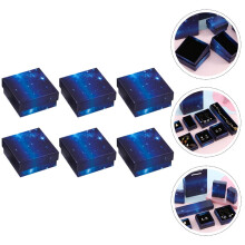 6-Pack Blue Paper Jewelry Boxes 9x9x3cm