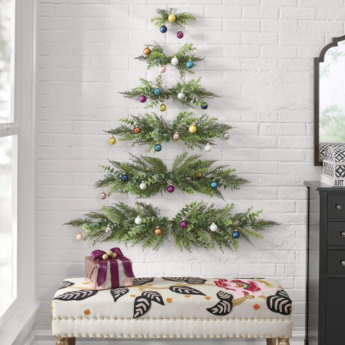 Wall-Mounted Mini Christmas Tree with Bells