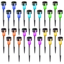 24-Pack Solar LED Garden Lights Stainless Steel IP44