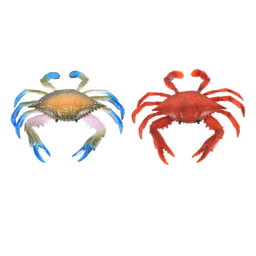 PVC Crab Ornament Red Blue 15cm 2-Pack