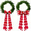 2 Pack Plaid Wreath Sash Ribbons 140cm 1