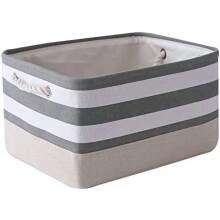 Grey Fabric Storage Basket with Handles – 40 x 30 x 21 cm