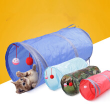 Cat Tunnel Toy with Bell Ball – Foldable & Lightweight