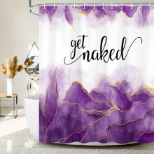 Purple Marble Shower Curtain, Waterproof Polyester, 60x70 in