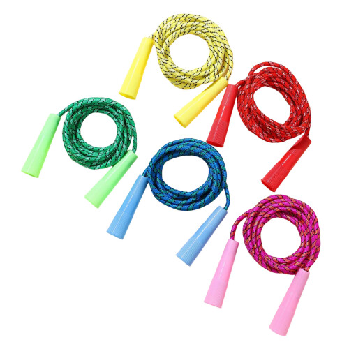 Corde à sauter à poignée en plastique, corde d'exercice
