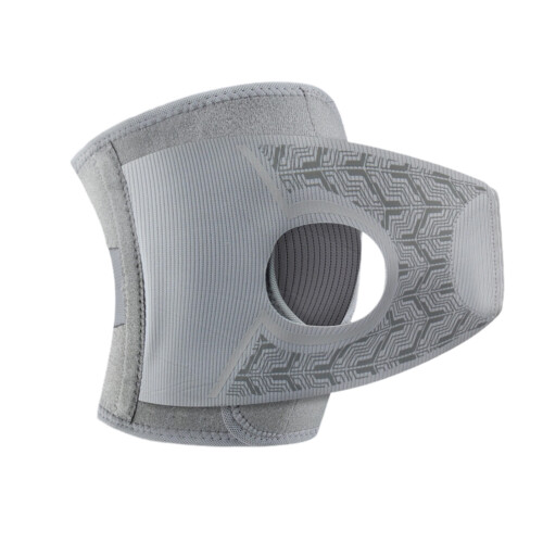 Shock Absorption Athletic Knee Support with-L gray left foot