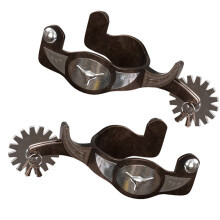 Authentics Hand Carved Western Riding Spurs Stainless Steel