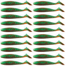 20Pcs Soft Worm Baits Wobbles Crankbaits T Tail Soft-65mm C