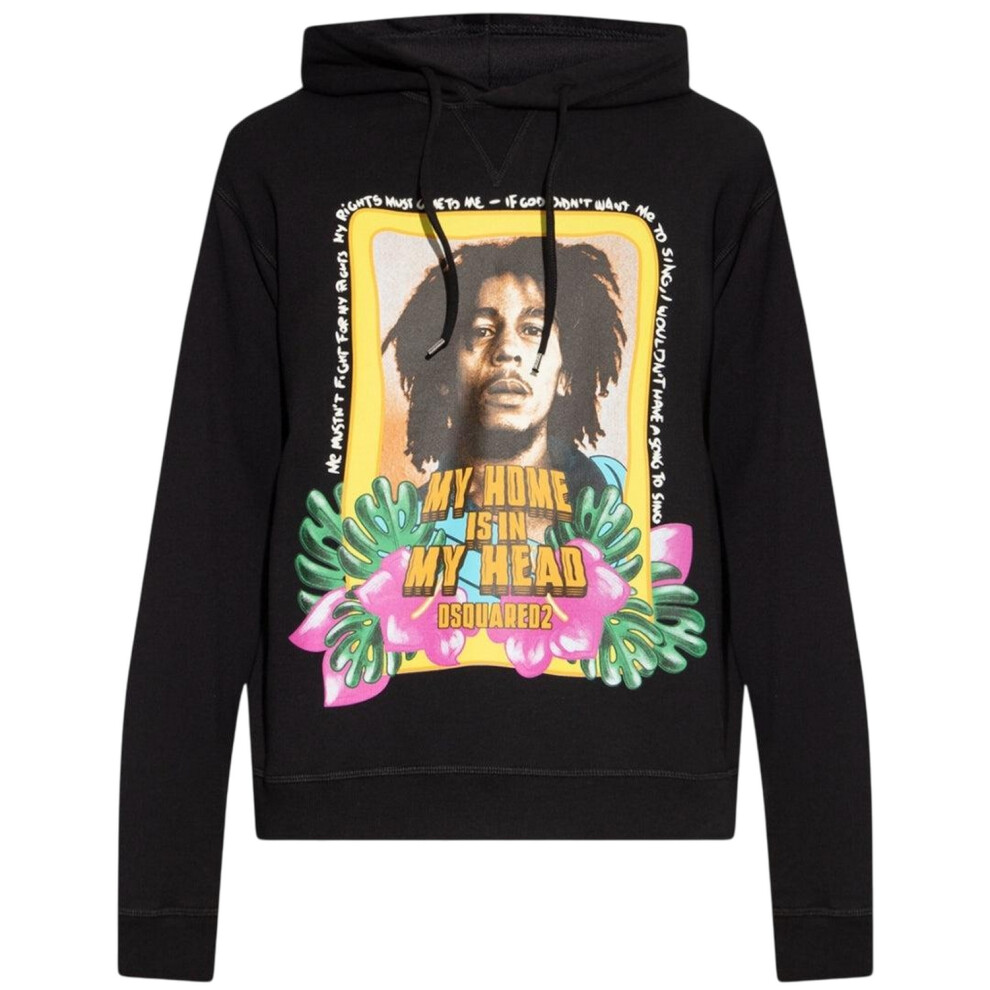 Dsquared2 (Xl, ) Mens Bob Marley Hoodie Black