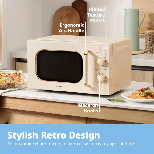 COMFEE' 20L 700W Cream Compact Microwave Oven 1
