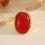 Unique Retro Design Large Water Droplet Ring Bold Red Color 6