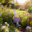 Statue de lapin en résine faite à la main en robe-Violet 6