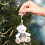 White Cloth Christmas Hat Bear Hanging Ornament 1pc 1