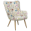 Beliani Wingback Chair VEJLE with Footstool Fabric Light Beige 4