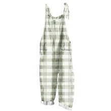 Tuta intera da donna a righe senza maniche con pettorina – Verde militare,