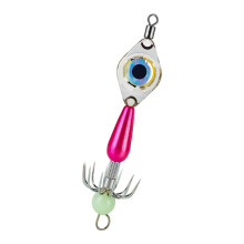 Bright LED Fishing Light Octopuses Hook Barbless Design-Pink