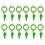 12lots Plastic Whistle Outdoor Activity Referee Gear-Green 1