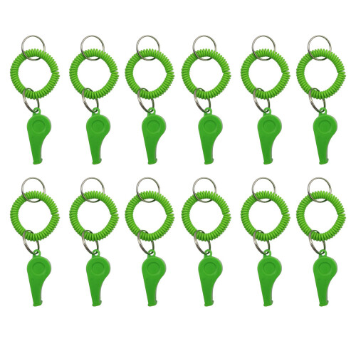 12lots Plastic Whistle Outdoor Activity Referee Gear-Green