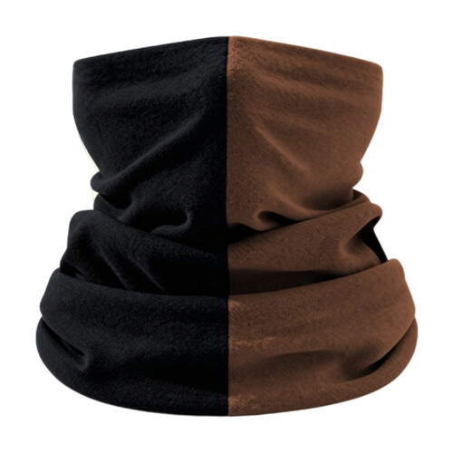 Cache-cou d'hiver Double couche, doublure polaire-marron noir