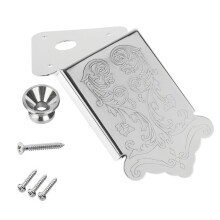 Metal Triangle Mandolin Tailpiece Closed Type Mandolin-Silver