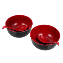 Melamine Ramen Bowls Set of 4 – Black or Red