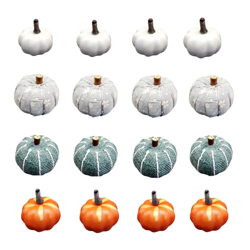 16-Piece Foam Mini Pumpkin Decoration Set for Fall and