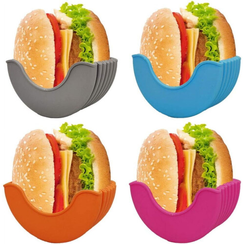 Θήκες για burger από σιλικόνη σε συσκευασία 4 τεμαχίων – Επαναχρησιμοποιούμενες,