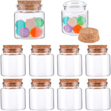 50ml Clear Glass Bottles with Cork Stoppers (12 Pack)