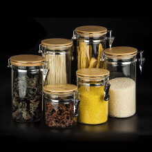 Glass Food Storage Jar with Airtight Bamboo Lid 1140ml