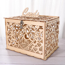 Scatola nuziale in legno color kaki con serratura – 31x23,5x22 cm